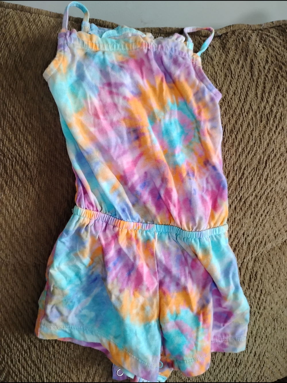 The Children's Place Infant Girls' Tie-Dye Romper in Multi color Pastels